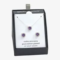 Sparkle Allure 2-pc. Cubic Zirconia Pure Silver Over Brass Jewelry Set