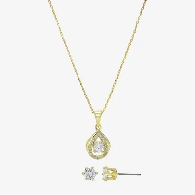 Sparkle Allure 2-pc. Cubic Zirconia 14K Gold Over Brass Pear Jewelry Set