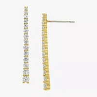 Sparkle Allure Cubic Zirconia 14K Gold Over Brass Drop Earrings