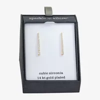 Sparkle Allure Cubic Zirconia 14K Gold Over Brass Drop Earrings