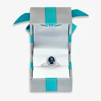 Effy Womens 1/4 CT. T.W. Diamond & Genuine Gemstone 14K White Gold Cocktail Ring