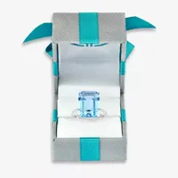 Effy  Womens Genuine Blue Topaz & White Sapphire Sterling Silver Cocktail Ring