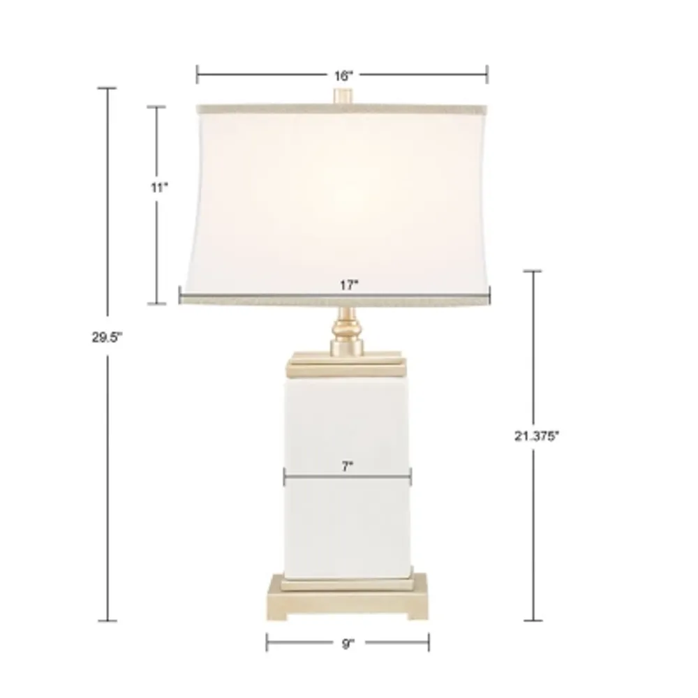 Hampton Hill Signature Colette Rectangular Ceramic Table Lamp