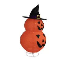 34" Jack-O-Lanterns in Witch's Hat Outdoor Halloween Decoration