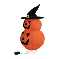 34" Jack-O-Lanterns in Witch's Hat Outdoor Halloween Decoration