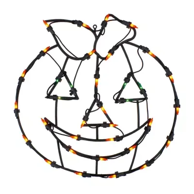14'' Lighted Jack-O-Lantern Halloween Double Sided Window Silhouette Decoration