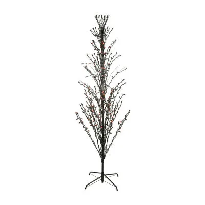 6' Pre-Lit Black Cascade Outdoor Halloween Twig Tree Lights