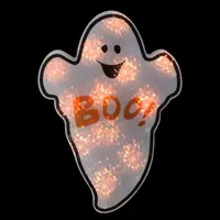 12'' Lighted Holographic Ghost Halloween Window Silhouette Decoration