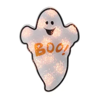 12'' Lighted Holographic Ghost Halloween Window Silhouette Decoration