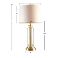 Gold 510 Design Clarity Glass Cylinder Table Lamp Set of 2