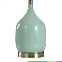 Stylecraft 25" Celadon Ceramic With Textured Hardback Shade Table Lamp