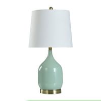 Stylecraft 25" Celadon Ceramic With Textured Hardback Shade Table Lamp