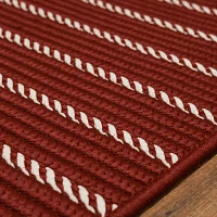 Colonial Mills Naughty Elf Christmas Stripe Braided Reversible Indoor Outdoor Accent Rug