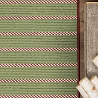 Colonial Mills Naughty Elf Christmas Stripe Braided Reversible Indoor Outdoor Accent Rug
