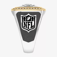 True Fans Fine Jewelry New York Jets Mens 1/2 CT. Natural White Diamond 10K Two Tone Gold Fashion Ring