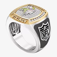 True Fans Fine Jewelry Minnesota Vikings Mens 1/2 CT. Natural White Diamond 10K Two Tone Gold Fashion Ring