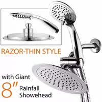 Razor™ High-Fashion 8-inch Slimline Design 3-wayRainfall Combo  / Premium Chrome