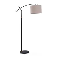 Stylecraft Dudley Black And Brass Floor Lamp