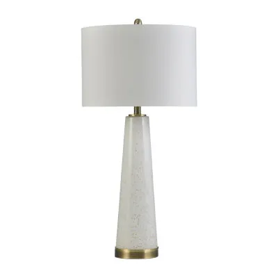 Stylecraft Tasia Glass And Metal Pillar Glass Table Lamp