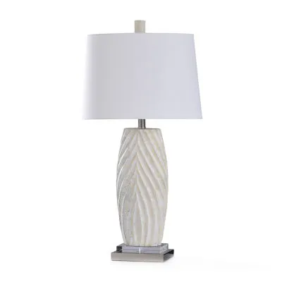 Stylecraft 10 X 16 White Sand Painted Brie Table Lamp