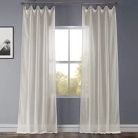 Exclusive Fabrics & Furnishing Faux Linen Rod Pocket Sheer Single Curtain Panels