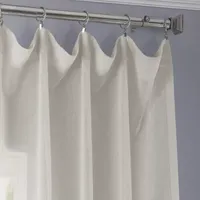 Exclusive Fabrics & Furnishing Faux Linen Rod Pocket Sheer Single Curtain Panels
