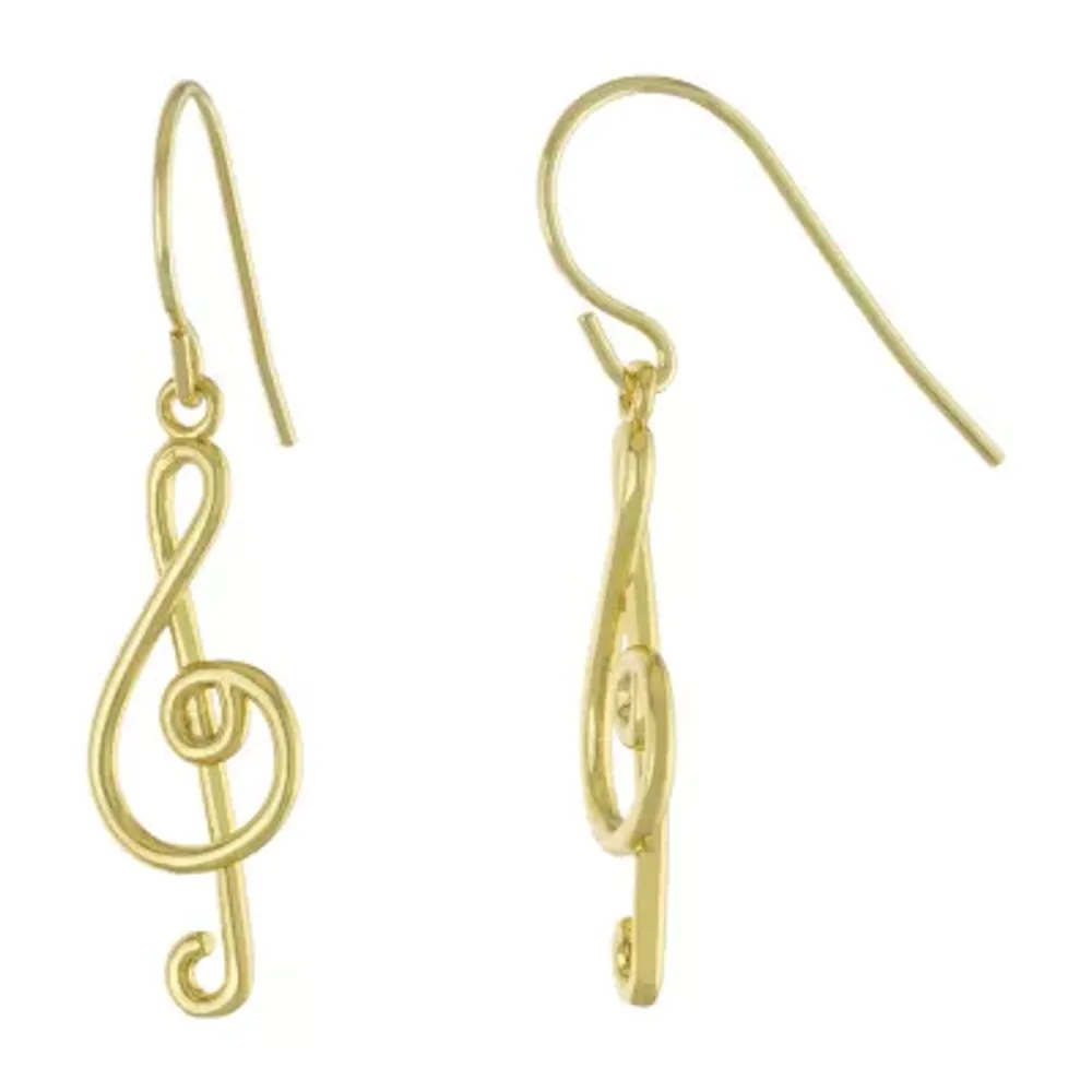 Silver Reflections 14K Gold Over Brass Drop Earrings