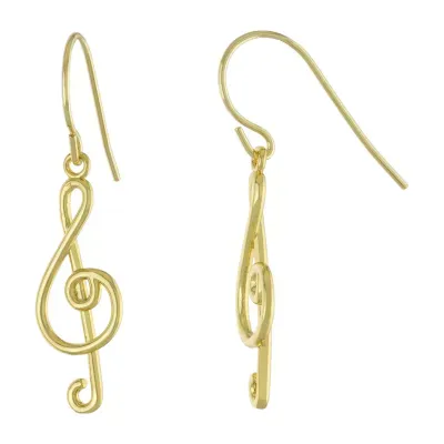 Silver Reflections 14K Gold Over Brass Drop Earrings