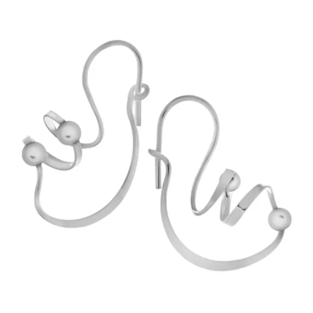 Silver Treasures Sterling Silver Hoop Earrings