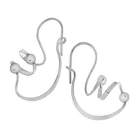 Silver Treasures Sterling Silver Hoop Earrings
