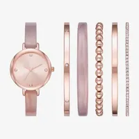 Ladies Sets Womens Crystal Accent Pink 6-pc. Watch Boxed Set Fmdjset321