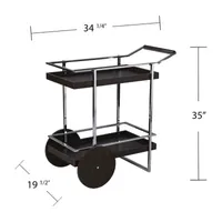 Combe Kitchen Collection Wood-Top Serving Cart