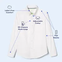 French Toast Little & Big Unisex Adaptive Long Sleeve Button-Down Shirt