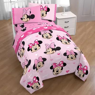 Disney Collection Hearts Minnie Mouse Complete Bedding Set with Sheets