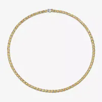 Womens Genuine Yellow Citrine Sterling Silver Tennis Necklaces