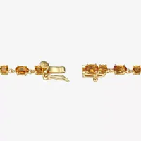 Genuine Yellow Citrine 14K Gold Over Silver 7.25 Inch Tennis Bracelet