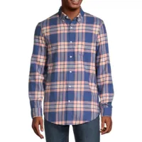 St. John's Bay Lightweight Washed Twill Mens Slim Fit Long Sleeve Button-Down Shirt