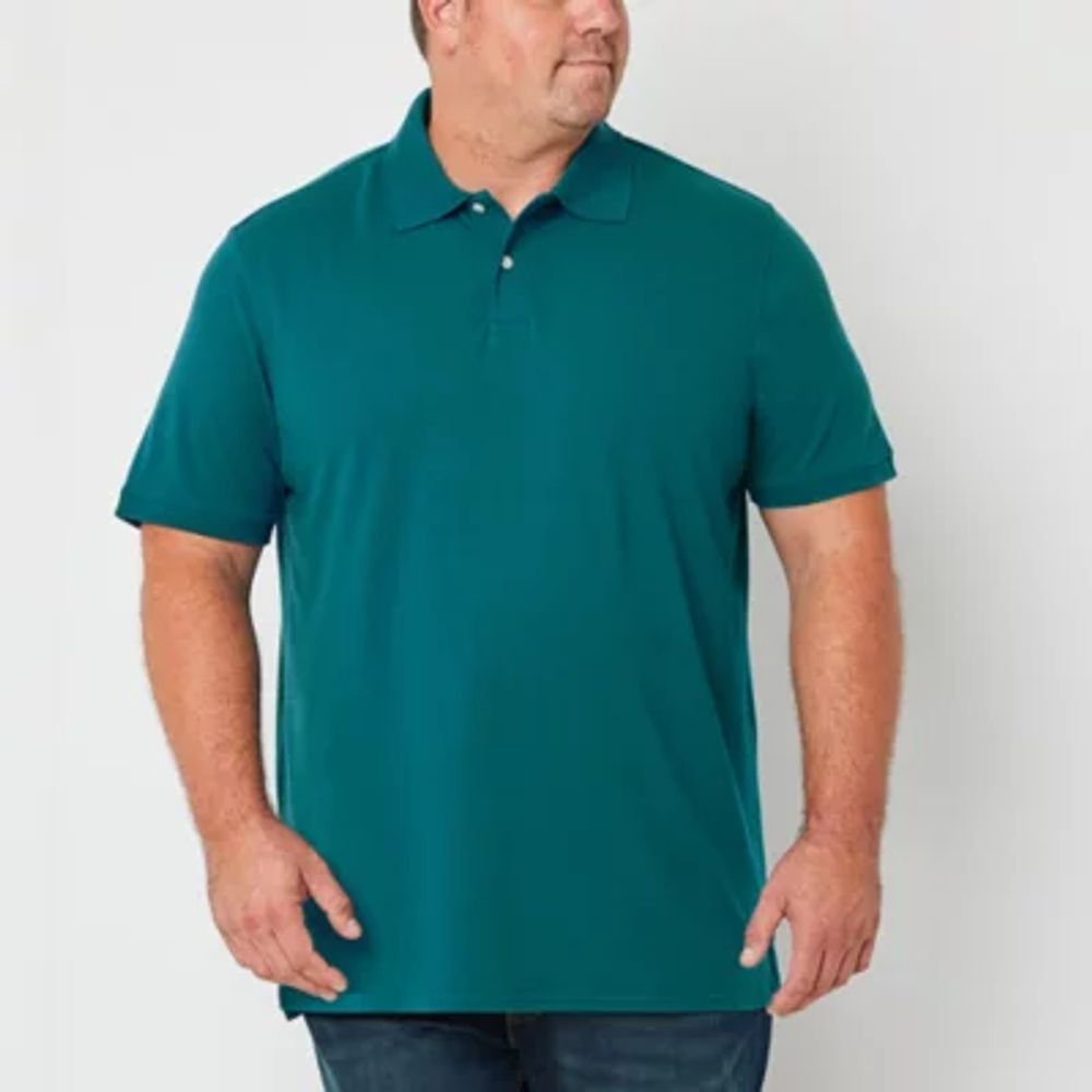 St. John's Bay Pique Big and Tall Mens Classic Fit Short Sleeve Polo Shirt