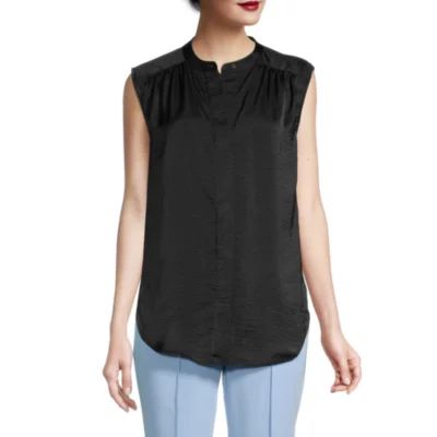 Worthington Womens Sleeveless Tunic Top