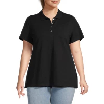 St. John's Bay Plus Womens Short Sleeve Polo Shirt