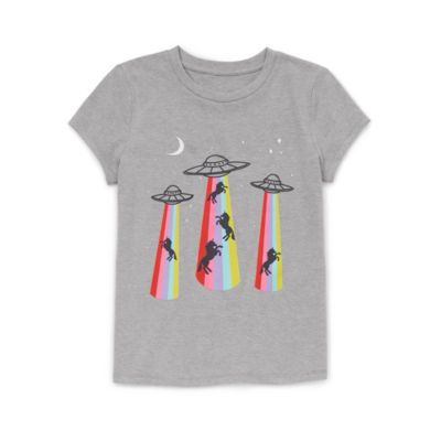 Thereabouts Little & Big Girls Round Neck Short Sleeve Graphic T-Shirt