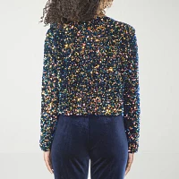 Premier Amour Sequin Lightweight Womens Cropped Jacket