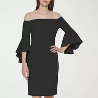 Marc New York Womens 3/4 Sleeve Sheath Dress