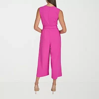 Marc New York Womens Sleeveless Belted Jumpsuit