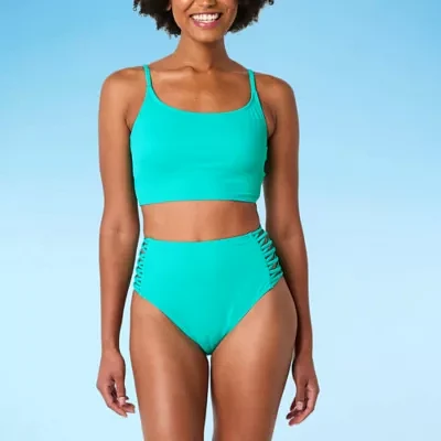 Decree Neon Textured Bralette Bikini Swimsuit Top Juniors