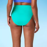 Decree Womens Textured High Waist Bikini Swimsuit Bottom Juniors