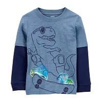 Carter's Toddler Boys Crew Neck Long Sleeve Graphic T-Shirt