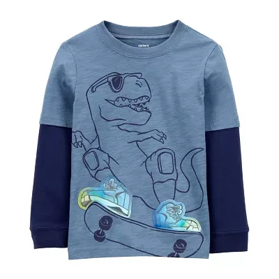 Carter's Toddler Boys Crew Neck Long Sleeve Graphic T-Shirt