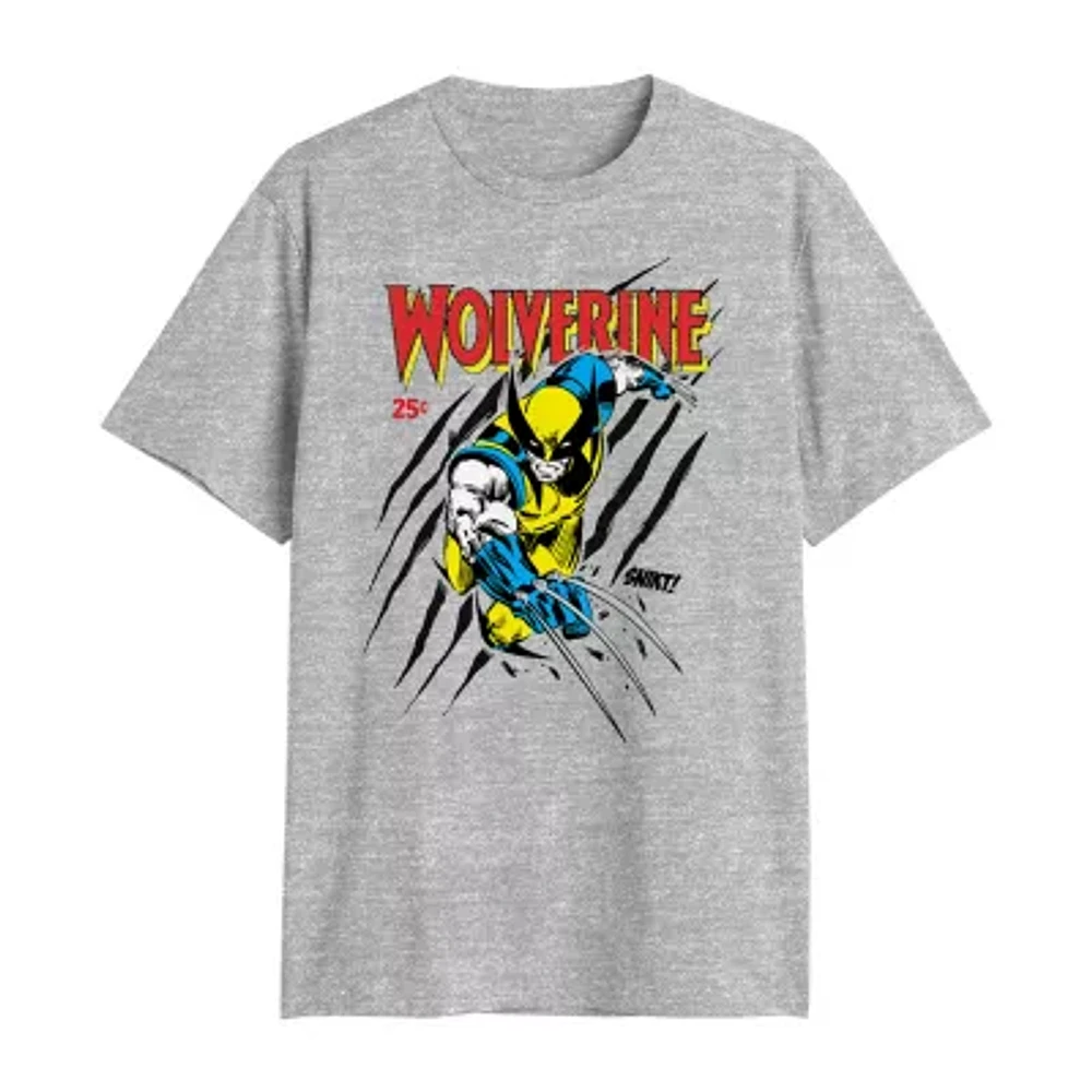 Big and Tall Mens Crew Neck Short Sleeve Regular Fit Wolverine Graphic T-Shirt