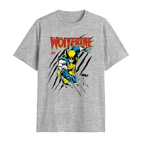 Big and Tall Mens Crew Neck Short Sleeve Regular Fit Wolverine Graphic T-Shirt